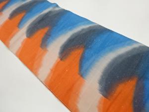 手織り紬抽象模様織出し名古屋帯